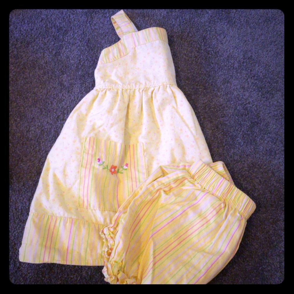 Embroidered Yellow Floral Baby Dress